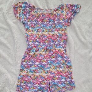 Posh Peanut Multicolor Unicorn Kids Romper